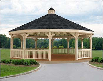 Vinyl Single Roof Dodecagon Gazebos