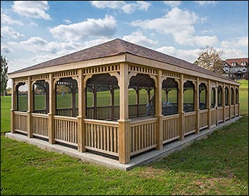 Treated Pine Single Roof Rectangle Gazebos