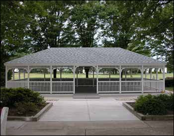 Vinyl Single Roof Rectangle Gazebos