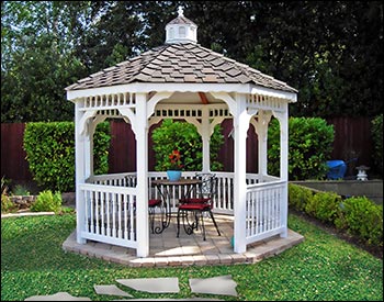 Vinyl Single Roof Octagon Gazebos