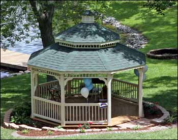 Vinyl Double Roof Octagon Gazebos