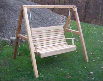 Red Cedar Royal Highback Porch Swing w/A-Frame Swing Stand