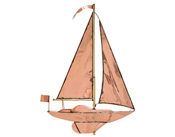 Copper Sailboat Weathervane