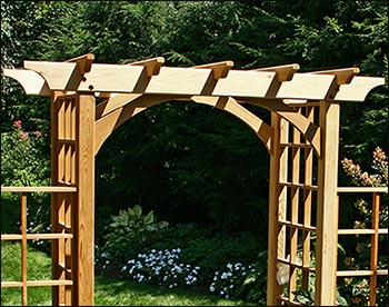 Red Cedar Canterbury Arbor w/Bench & 2 Wings