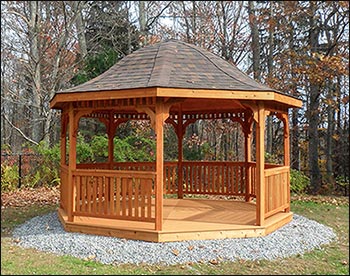 Red Cedar Belle Roof Octagon Gazebos