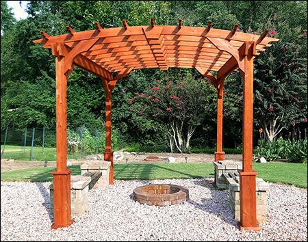 Red Cedar Free Standing Arched Pergolas