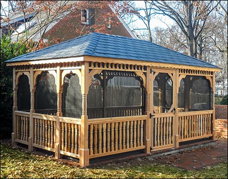 Red Cedar Single Roof Rectangle Gazebos