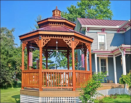 Red Cedar Double Roof Octagon Gazebos