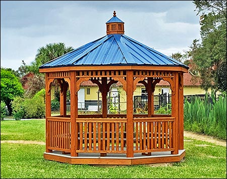 Treated Pine Single Roof Octagon Gazebos