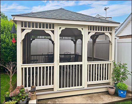 Vinyl Single Roof Rectangle Gazebos