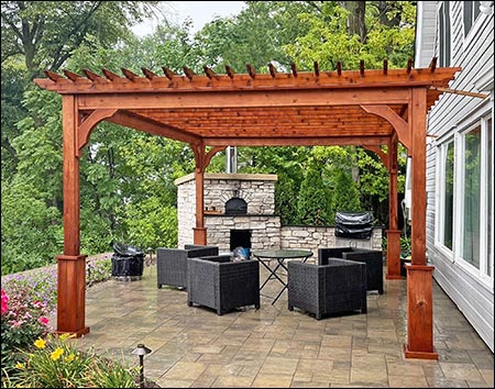 Red Cedar Free Standing 4-Beam Pergolas