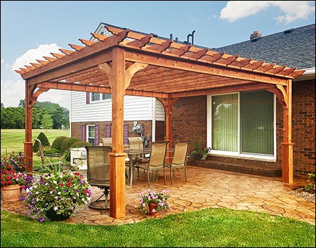 Red Cedar Free Standing 4-Beam Pergolas