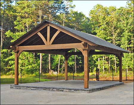 Rustic Eastern Hemlock Gable Roof Ramada
