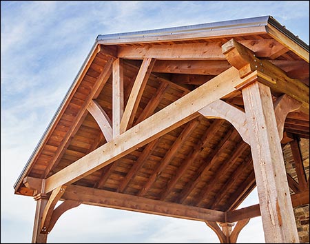 Rustic Eastern Hemlock Gable Roof Ramada