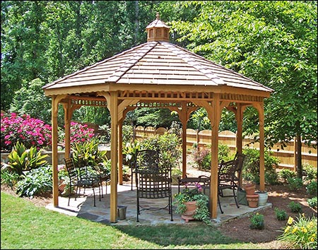 Treated Pine Single Roof Octagon Gazebos