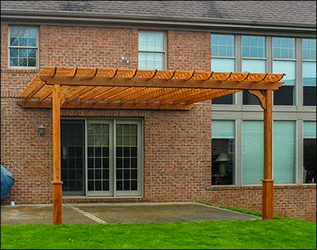 Red Cedar Wall Mount 2-Beam Pergolas