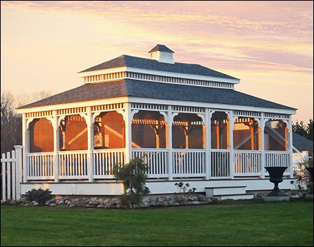 Vinyl Double Roof Rectangle Gazebos