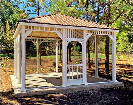 Vinyl Single Roof Rectangle Gazebos