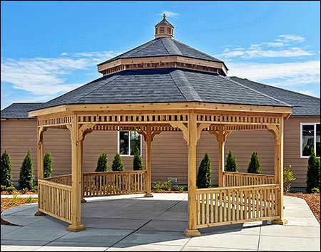Red Cedar Double Roof Octagon Gazebos