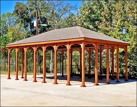 Red Cedar Single Roof Rectangle Gazebos