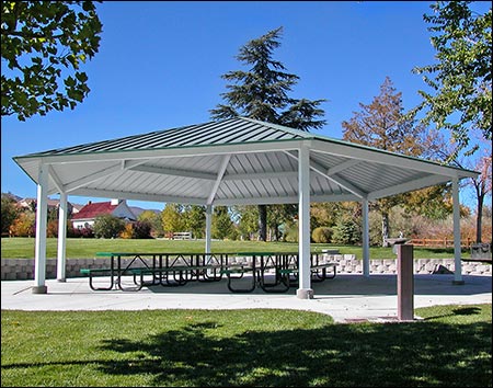 All Steel Single Roof Orchard (Hexagon) Pavilions