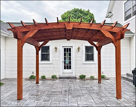 Red Cedar Free Standing Arched Pergolas