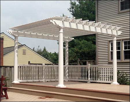 Vinyl Louvered Pergola w/Aluminum Inserts