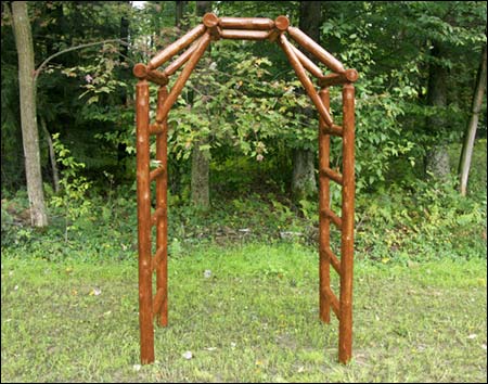 White Cedar Stained Arched Arbor