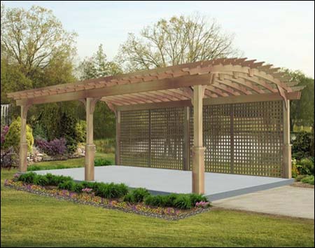 Red Cedar Free Standing Arched Pergolas