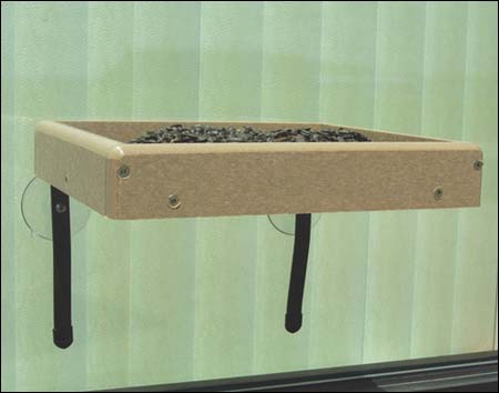 Window Mount Tray Bird Feeder w/ Cover