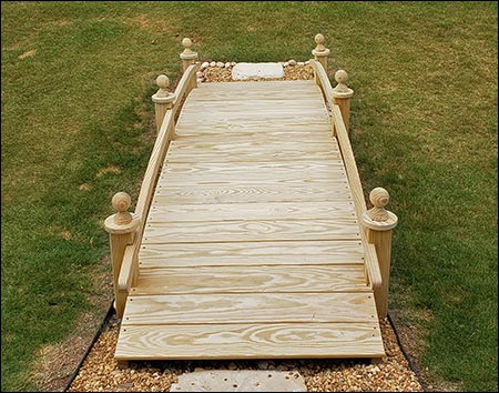 Treated Pine Amelia Single Rail Garden Bridge