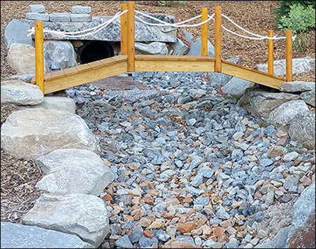 Treated Pine Rope Rail Bridge w/White Cedar Posts