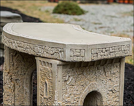 34" Concrete Curved Garden Bench