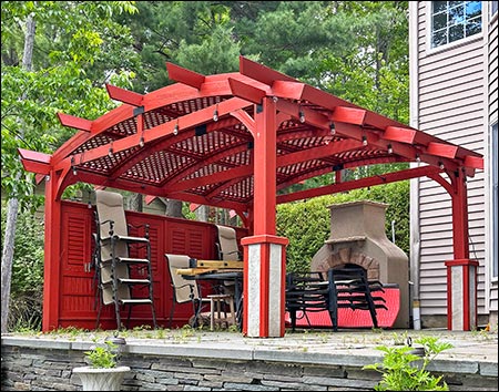 Red Cedar Free Standing Arched Pergolas