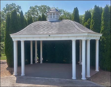 Vinyl Belle Roof Elongated Hexagon Gazebos