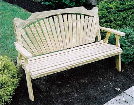 Treated Pine Fanback Garden Bench