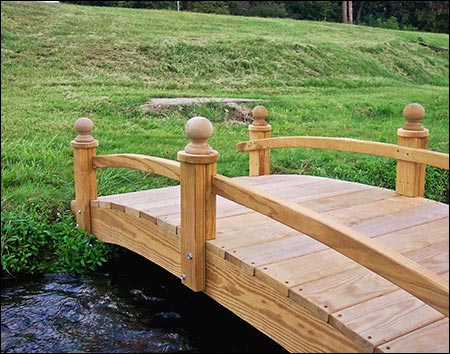 Treated Pine Amelia Single Rail Garden Bridge