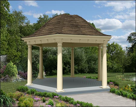 Vinyl Belle Roof Hexagon Gazebos