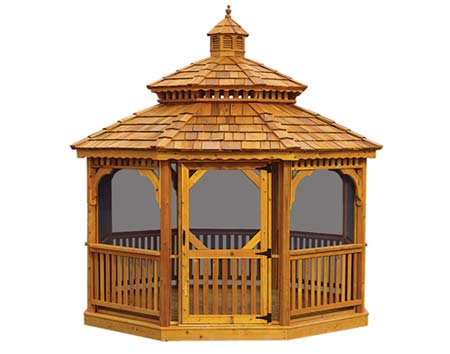 Red Cedar Double Roof Octagon Gazebos