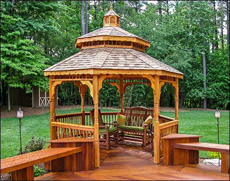 Red Cedar Double Roof Octagon Gazebos