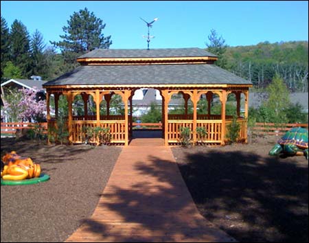 Red Cedar Double Roof Oval Gazebos