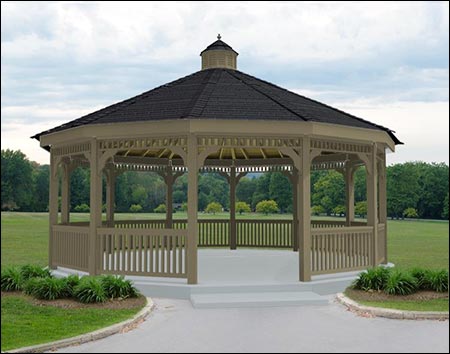 Vinyl Single Roof Dodecagon Gazebos