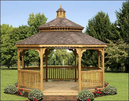 Treated Pine Double Roof Octagon Gazebos