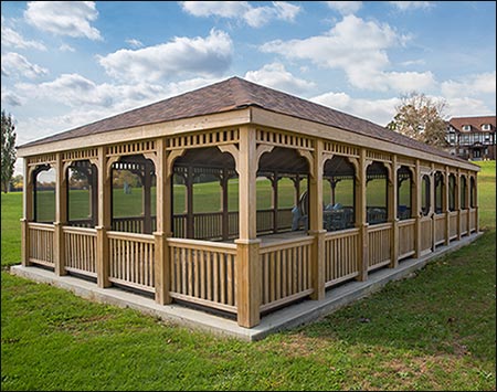 Treated Pine Single Roof Rectangle Gazebos