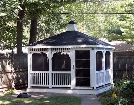 Vinyl Single Roof Rectangle Gazebos