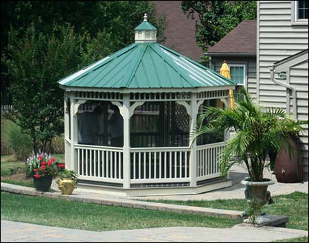 Vinyl Single Roof Octagon Gazebos