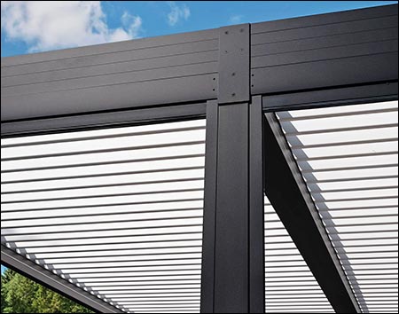 Aluminum Motorized Free-Standing Louvered Pergola