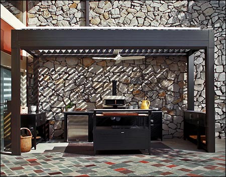 Aluminum Motorized Free-Standing Louvered Pergola
