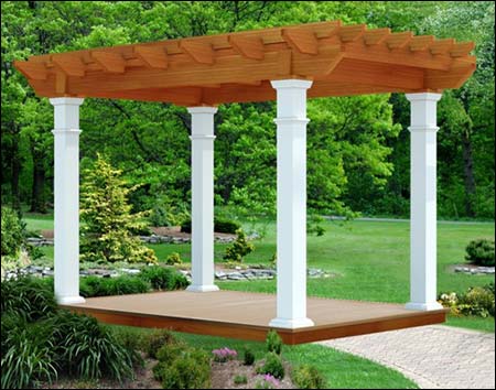 Rough Cut Cedar Free Standing Oasis Pergola