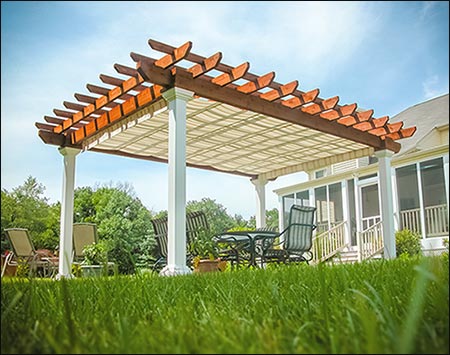 Rustic Red Cedar Free Standing Solace Pergola